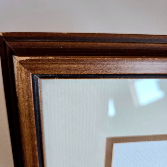 Vintage embroidery with horse theme. In wooden frame, covered with glass. - Picture 4 of 7